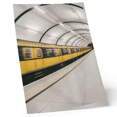 Pôster decorativo metrô moderno com linhas suaves e design dinâmico