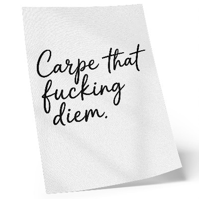 Impressão em tela Fonte preta sobre fundo branco com um slogan motivacional