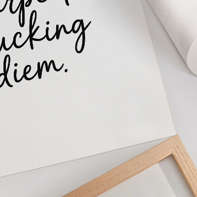 Impressão em tela Fonte preta sobre fundo branco com um slogan motivacional