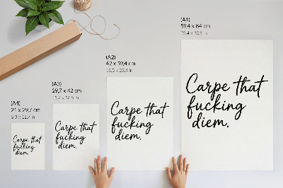 Impressão em tela Fonte preta sobre fundo branco com um slogan motivacional