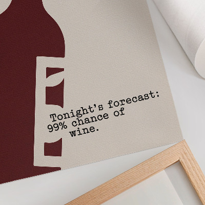 Arte de parede Gráficos minimalistas em tons de vinho.