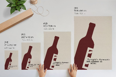 Arte de parede Gráficos minimalistas em tons de vinho.