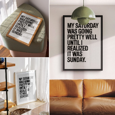 Poster decorativo Tipografia de alto contraste, mensagem humorística