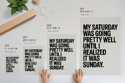 Poster decorativo Tipografia de alto contraste, mensagem humorística