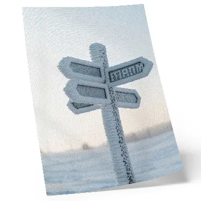 Arte de parede sinalização direcional minimalista com tema de inverno e neve