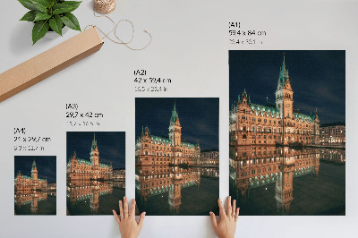 Poster para cozinha A arquitetura clássica refletia a luz do entardecer.
