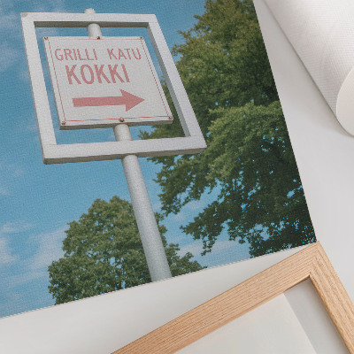 Poster para cozinha Um quadro branco contra um céu azul.