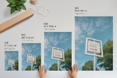 Poster para cozinha Um quadro branco contra um céu azul.