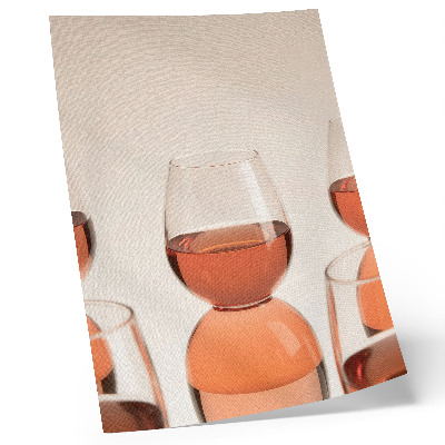Poster para cozinha Copos com líquido rosa sobre um fundo claro