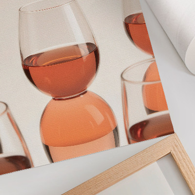 Poster para cozinha Copos com líquido rosa sobre um fundo claro