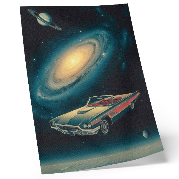 Arte de parede Um carro no espaço é uma combinação fantástica.