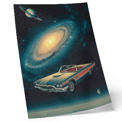 Arte de parede Um carro no espaço é uma combinação fantástica.