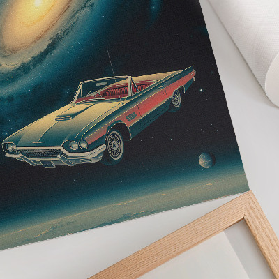 Arte de parede Um carro no espaço é uma combinação fantástica.