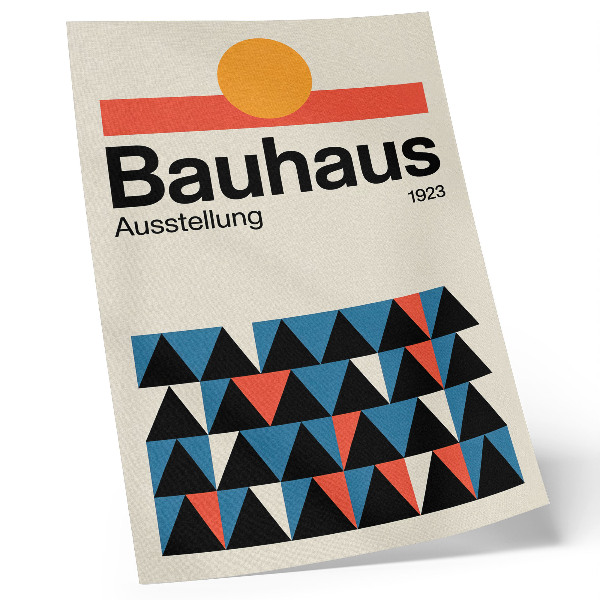 Impressão em tela Gráficos Bauhaus com um toque de laranja