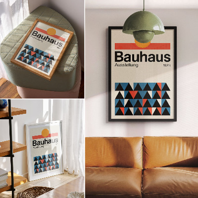 Impressão em tela Gráficos Bauhaus com um toque de laranja
