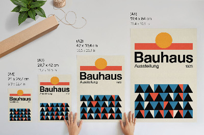 Impressão em tela Gráficos Bauhaus com um toque de laranja