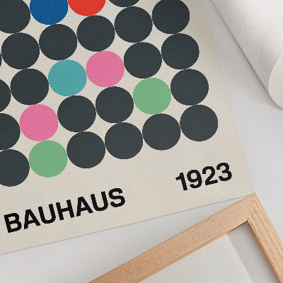 Poster para cozinha Círculos geométricos pretos em cores vibrantes, inspiração Bauhaus
