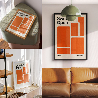 Poster decorativo Retângulos laranja sobre um fundo creme