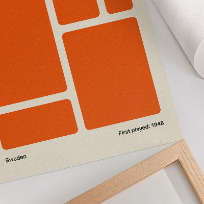 Poster decorativo Retângulos laranja sobre um fundo creme