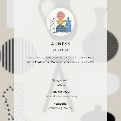 Poster para cozinha com estampa de arquitetura geométrica em cores harmônicas