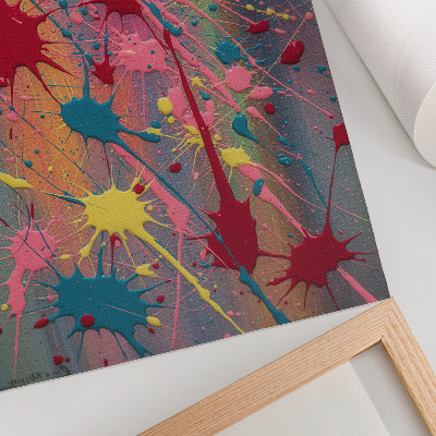 Poster para cozinha Manchas nas cores amarelo, rosa e turquesa.