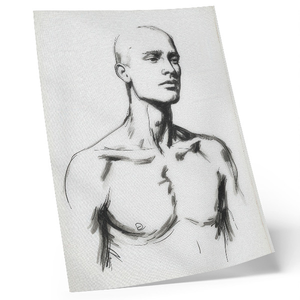 Impressão em tela Desenho em preto e branco da figura de um homem.