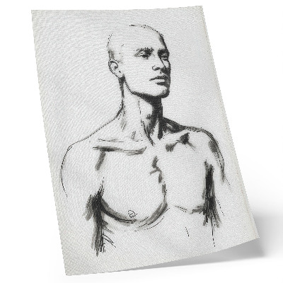 Impressão em tela Desenho em preto e branco da figura de um homem.