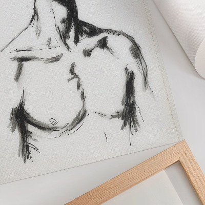 Impressão em tela Desenho em preto e branco da figura de um homem.