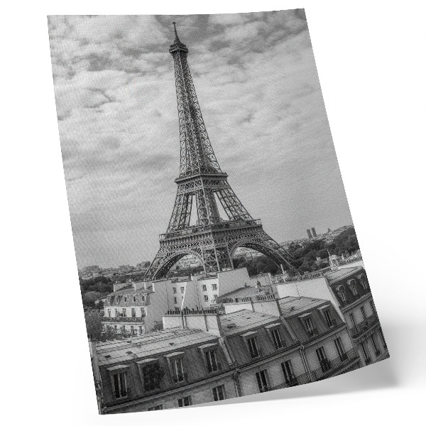 Poster para cozinha Elegante perspectiva moderna em tons de cinza da Torre Eiffel