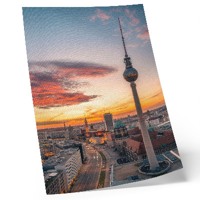 Arte de parede Torre da cidade ao pôr do sol