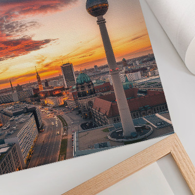 Arte de parede Torre da cidade ao pôr do sol