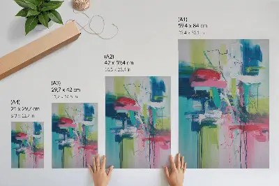 Arte de parede com cores intensas, energia e abstração