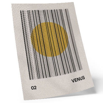 Poster para cozinha linhas de contraste círculo amarelo arte óptica