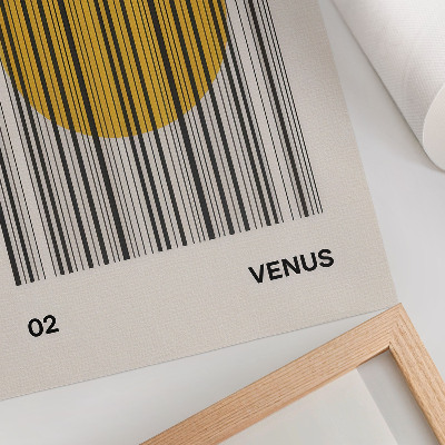 Poster para cozinha linhas de contraste círculo amarelo arte óptica