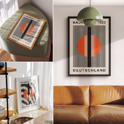 Poster decorativo Motivo geométrico com contraste preto e laranja