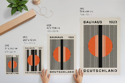 Poster decorativo Motivo geométrico com contraste preto e laranja