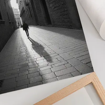 Poster decorativo fotografia em preto e branco de rua com arquitetura