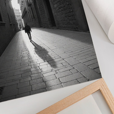 Poster decorativo Fotografia em preto e branco de uma rua com arquitetura.