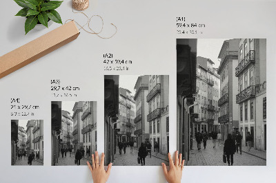 Arte de parede Pessoas na arquitetura urbana em preto e branco