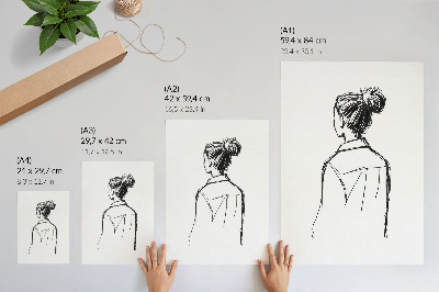 Poster decorativo Silhueta minimalista em contraste preto e branco