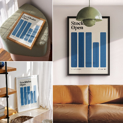 Poster decorativo Gráficos minimalistas com retângulos azuis