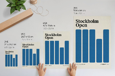 Poster decorativo Gráficos minimalistas com retângulos azuis
