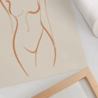 Impressão em tela elegância minimalista da silhueta feminina