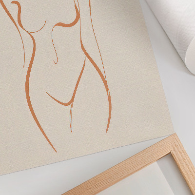 Impressão em tela Elegância minimalista na composição do contorno feminino