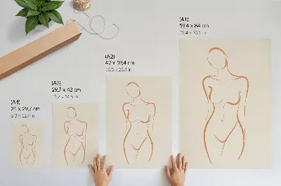 Impressão em tela elegância minimalista da silhueta feminina