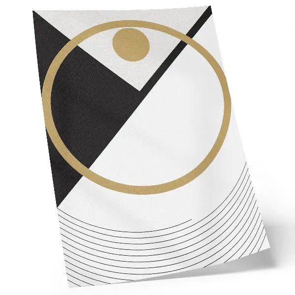 Poster para cozinha com padrão geométrico em cores contrastantes e estilo moderno
