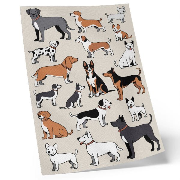 Poster decorativo Cães coloridos, cheios de alegria e diversidade.