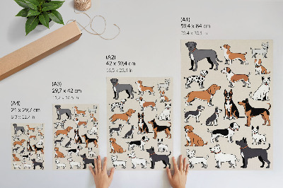 Poster decorativo Cães coloridos, cheios de alegria e diversidade.