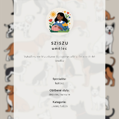 Poster decorativo Cães coloridos, cheios de alegria e diversidade.