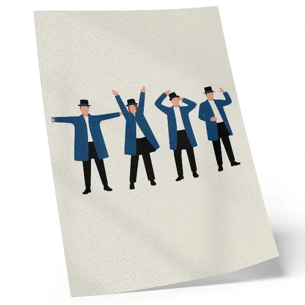 Poster decorativo com personagens modernos em estilo escandinavo